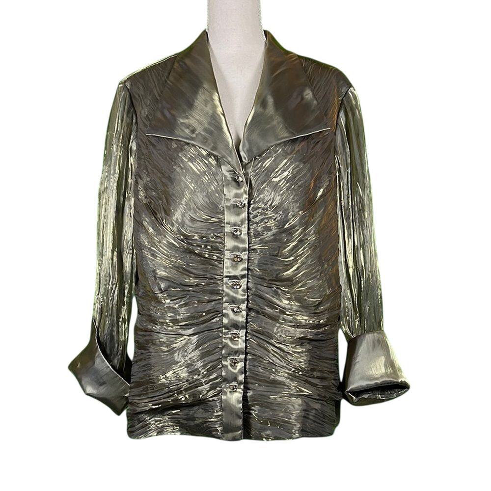Cachet Elegant Silver Women's Top Size 20W